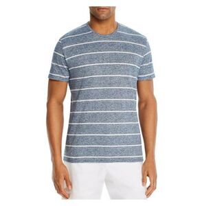 DYLAN GRAY Mens Blue Striped Short Sleeve Casual Shirt S